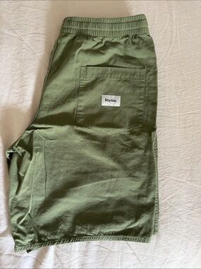 Rhythm Olive Utility Shorts with Back Patch Pocket